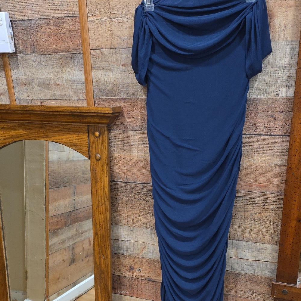 Chic Long Sleeve Navy Dress